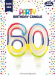 BIRTHDAY CANDLE 60 GLITTERED (6834-60-A)